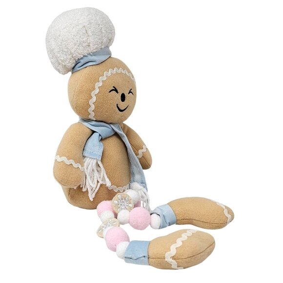 Plush Pastel Gingerbread Girl and Boy Christmas Shelf Sitters Set - Picture 7 of 7